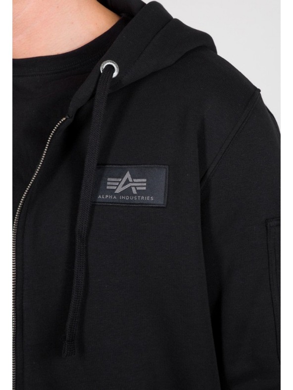 Alpha Industries Moška črna jopica s kapuco Alpha Industries Back Print Zip hoodie Black