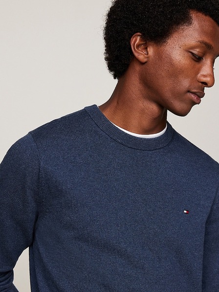 Tommy Hilfiger Moški moder pulover Aegean Sea Heather Tommy Hilfiger