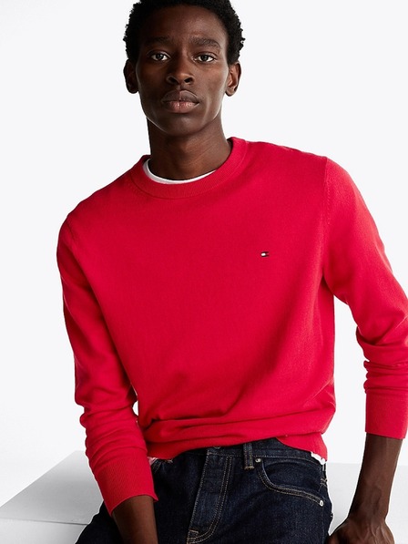 Tommy Hilfiger Moški rdeči pulover Primary Red Tommy Hilfiger