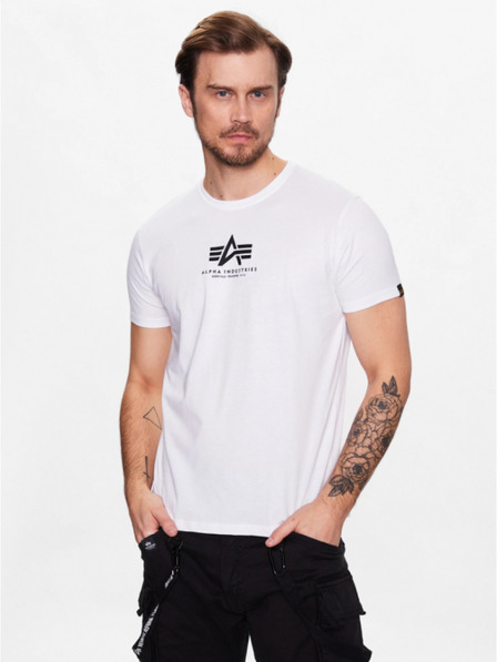 Alpha Industries Moško belo osnovno majico Alpha Industries White