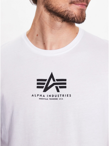 Alpha Industries Moško belo osnovno majico Alpha Industries White