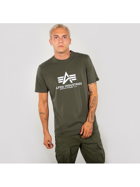 Alpha Industries Moško zeleno majico Alpha Industries Basic T Dark Olive