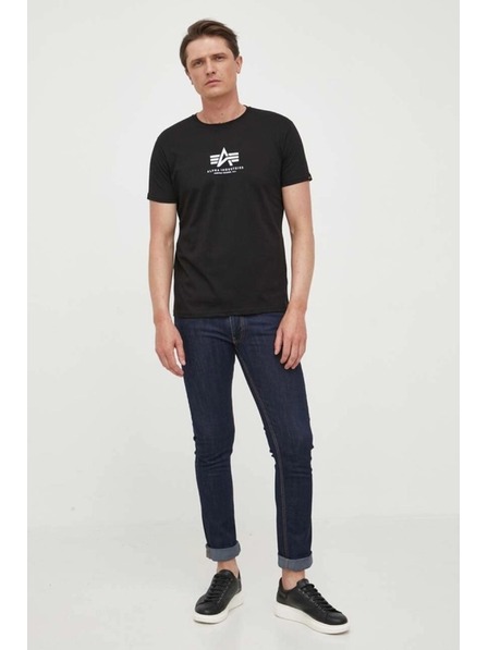 Alpha Industries Moško črno osnovno majico Alpha Industries Black
