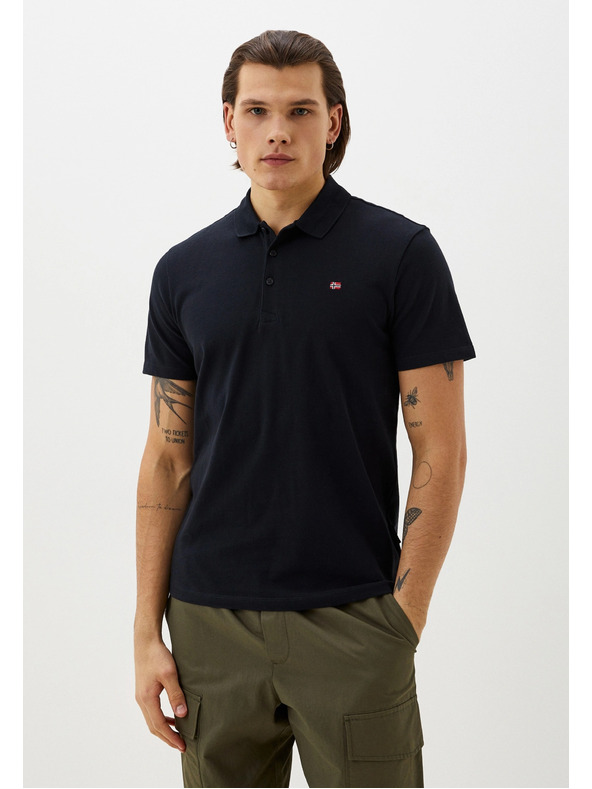 Napapijri Črna moška polo majica 0411 Napapijri