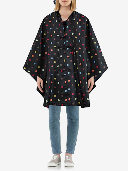 Reisenthel Črna zložljiva pikčasta dežna ponjava Reisenthel Mini Maxi Poncho
