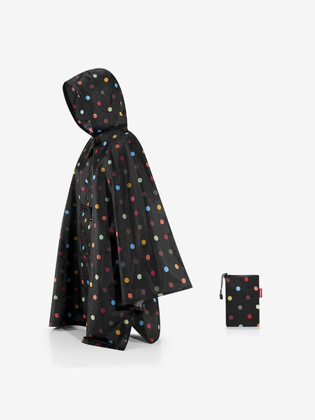 Reisenthel Črna zložljiva pikčasta dežna ponjava Reisenthel Mini Maxi Poncho