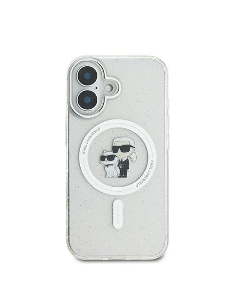 Karl Lagerfeld Karl Lagerfeld IML Glitter Karl and Choupette MagSafe zadnji pokrov za iPhone 16 Transparent