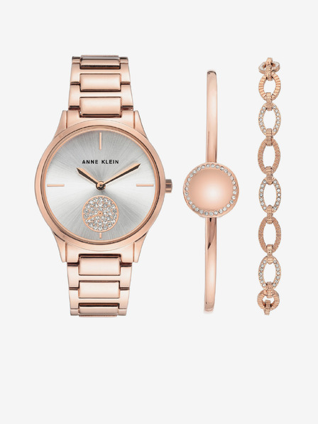 Anne Klein Set ur in zapestnic v zlato-rožnati barvi Anne Klein