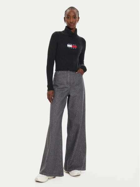 Tommy Hilfiger Ženska črna slim jopica z volno Tommy Hilfiger