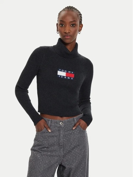 Tommy Hilfiger Ženska črna slim jopica z volno Tommy Hilfiger