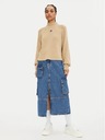 Tommy Jeans Ženska bež jopica Tommy Jeans Badge Rib-Knit Gentle Gold
