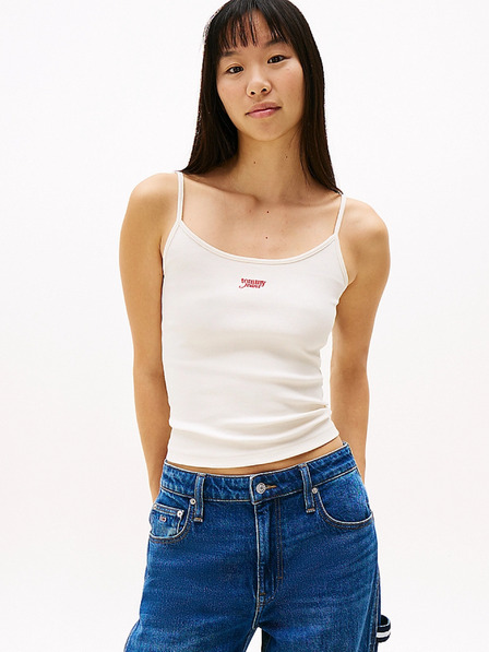 Tommy Jeans Ženska bela majica brez rokavov 20241 Tommy jeans