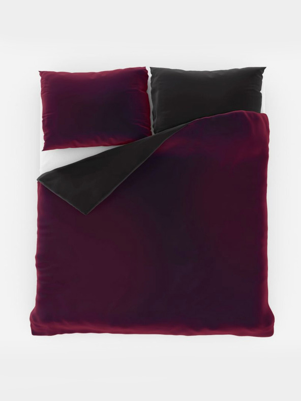 Kvalitex Satenasto francosko podaljšano posteljno perilo LUXURY COLLECTION 1+2, 240x220, 70x90cm vinsko rdeče / črne Kvalitex