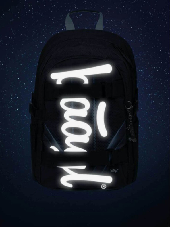 BAAGL  Črni 3 kompleti skate bluelight: nahrbtnik, peresnica, torba Baagl