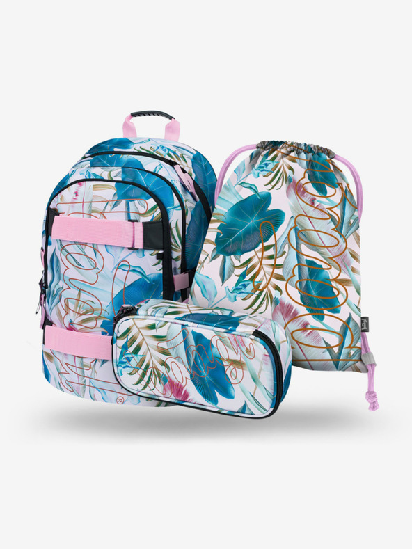 BAAGL  BAAGL 3 SET Skate Leafs: nahrbtnik, svinčnik, torba BAAGL