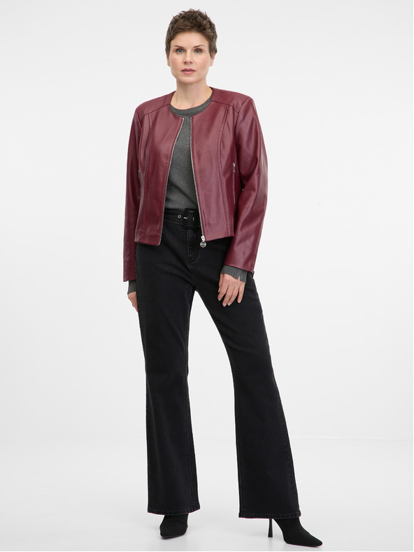 Orsay Vinsko rdeča ženska usnjena jakna ORSAY