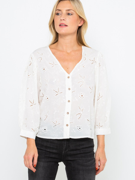 CAMAIEU Bela romantična bluza