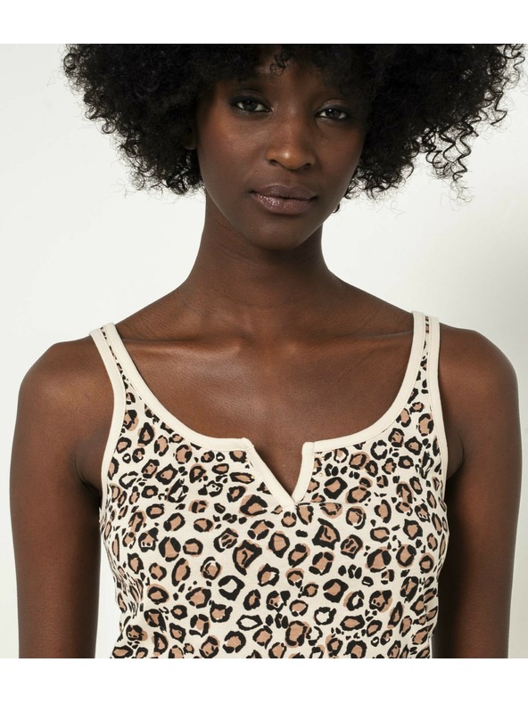 CAMAIEU Leopardja majica na naramnice