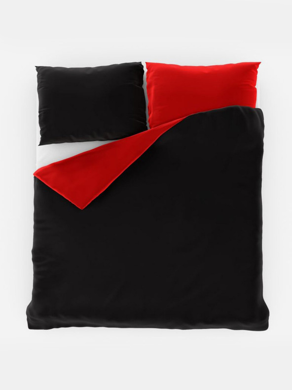Kvalitex Satenasto francosko posteljno perilo LUXURY COLLECTION 1+2, 220x200, 70x90cm rdeče / črne Kvalitex