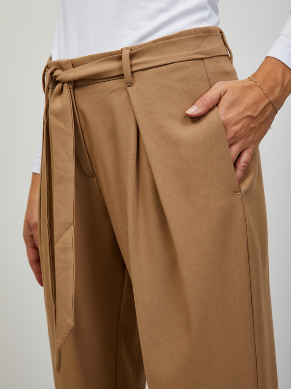 ZOOT.lab Bež ženske oprijete hlače z zavezovanjem ZOOT.lab Alyza