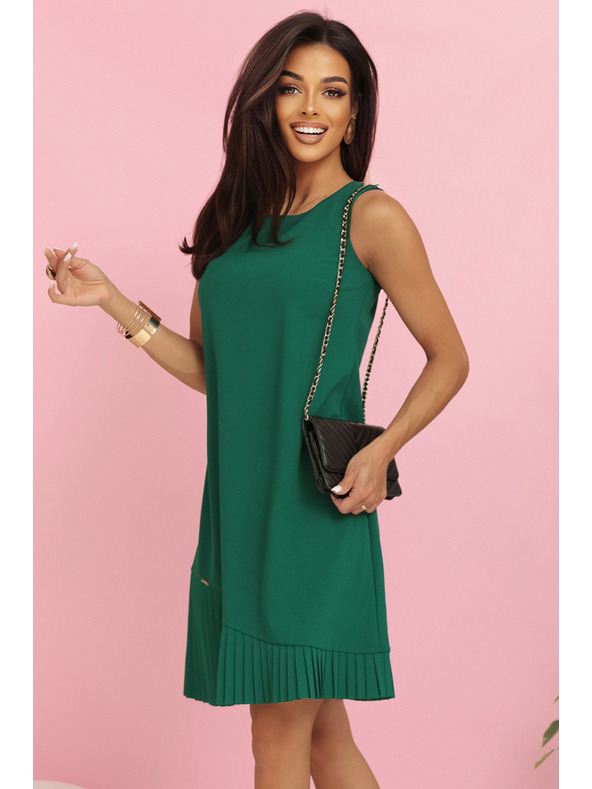 numoco KARINE obleka z asimetričnim gubanjem