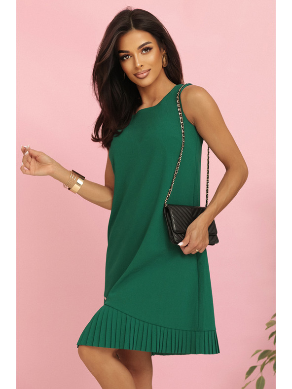 numoco KARINE obleka z asimetričnim gubanjem