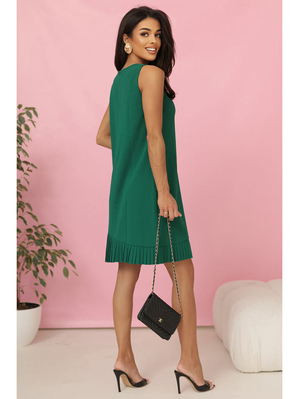 numoco KARINE obleka z asimetričnim gubanjem