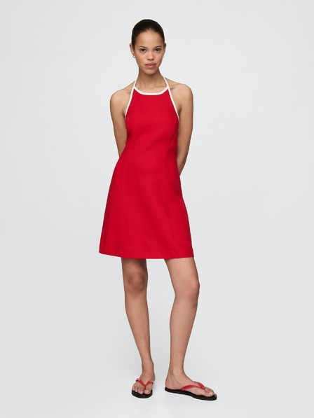 GAP Lanene mini obleke Americana GAP
