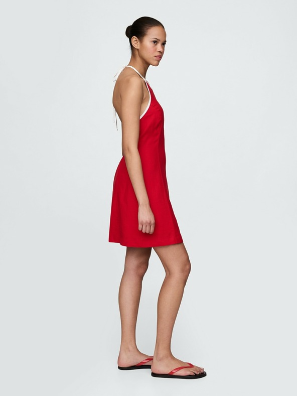 GAP Lanene mini obleke Americana GAP