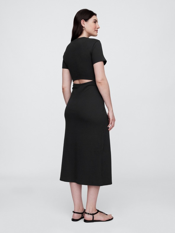 GAP Pletene midi obleke z izrezi GAP