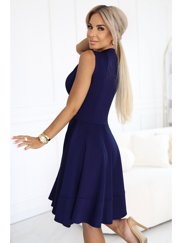 numoco Ekskluzivne obleke z razširjenim spodnjim delom in zlatim zipom