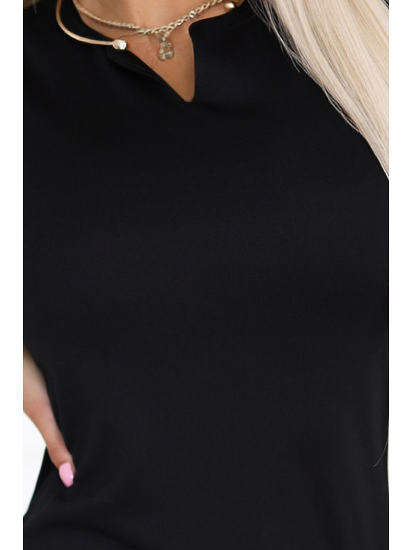 numoco Zapeljive oprijete obleke s kratkimi rokavi in okrasnim izrezom