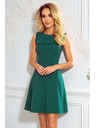 numoco Zelene obleke BLANKA s trapezastim izrezom in volani