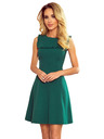 numoco Zelene obleke BLANKA s trapezastim izrezom in volani