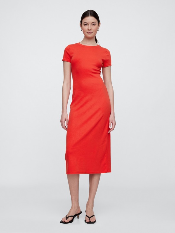 GAP Pletene midi obleke z izrezi GAP