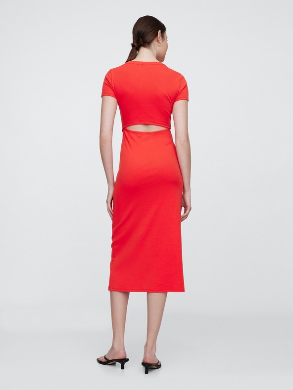 GAP Pletene midi obleke z izrezi GAP