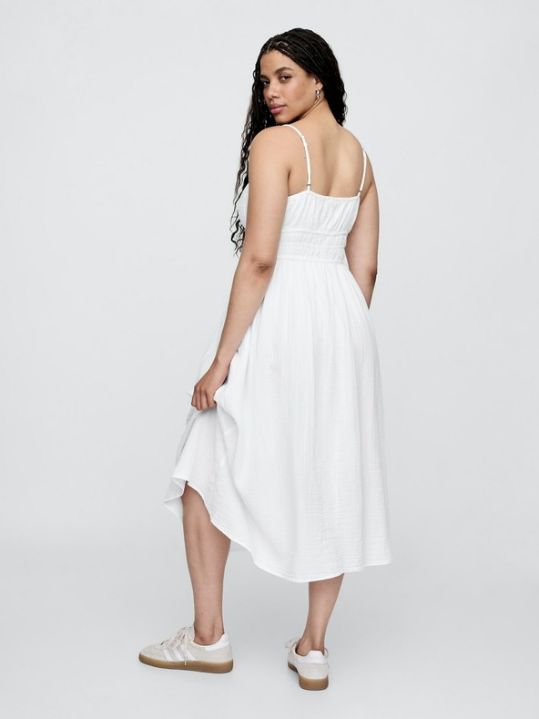 GAP Muslinska maksi obleka z žepi GAP