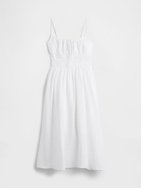 GAP Muslinska maksi obleka z žepi GAP