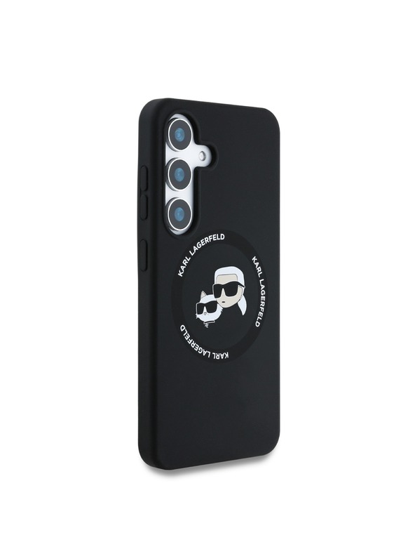 Karl Lagerfeld Karl Lagerfeld Liquid Silicone K&CH Heads MagSafe Zadní Kryt pro Samsung Galaxy S25 Black