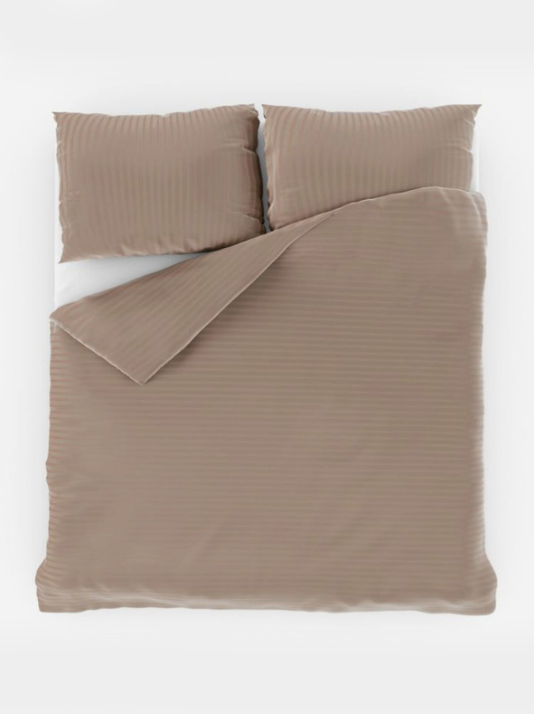 Kvalitex Francosko satenasto posteljnino s črtami 1+2, 220x200, 70x90cm bež Kvalitex