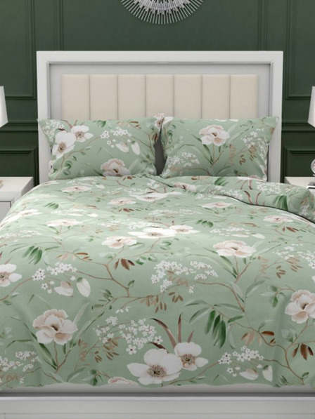 Kvalitex Francoska bombažna posteljnina DELUX 240x200, 70x90cm MAGNOLIA zelena