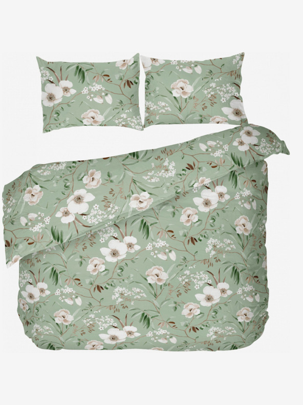 Kvalitex Francoska bombažna posteljnina DELUX 240x200, 70x90cm MAGNOLIA zelena