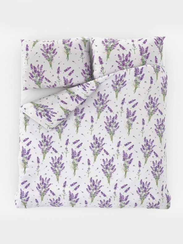 Kvalitex Francosko podaljšano bombažno posteljnino PROVENCE COLLECTION 240x220, 70x90 cm SIVKA vijolična