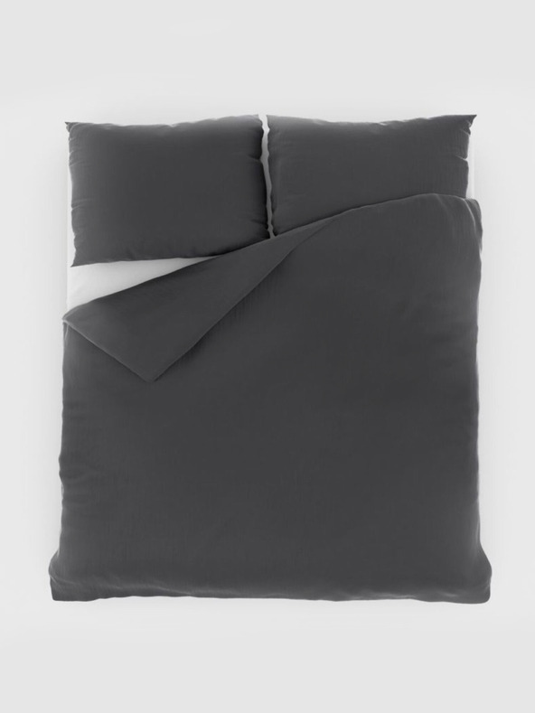 Kvalitex Francoska muslinska posteljnina 220x200, 70x90cm temno siva Kvalitex