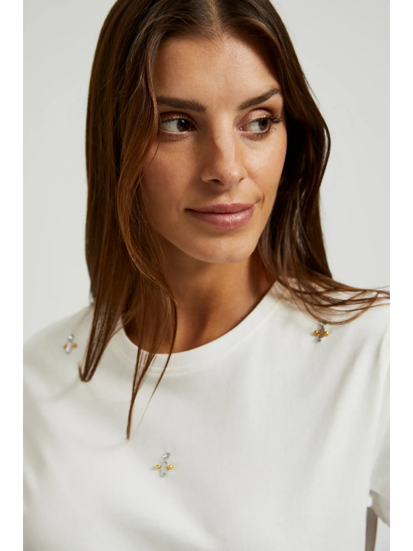 Moodo Belo osnovno majico s kratkimi rokavi