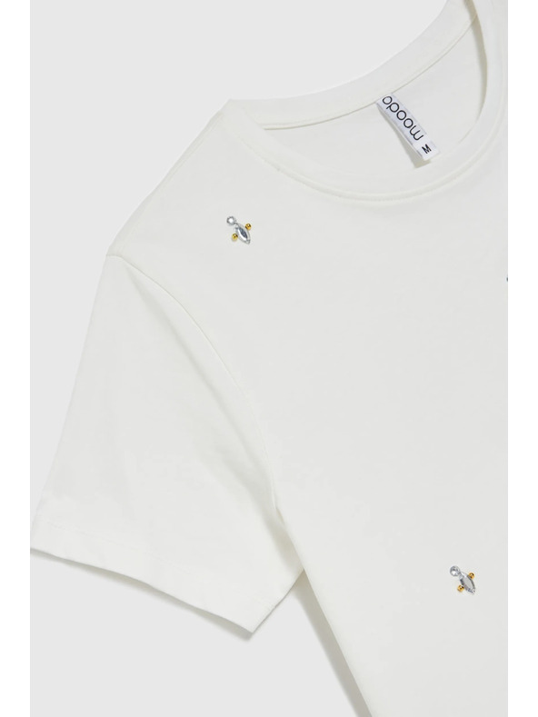 Moodo Belo osnovno majico s kratkimi rokavi