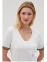 Moodo Belo osnovno majico z V-izrezom