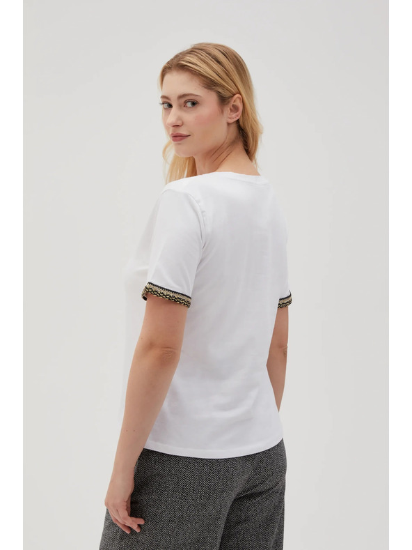 Moodo Belo osnovno majico z V-izrezom