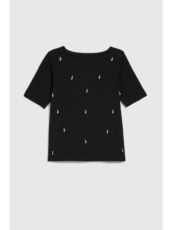 Moodo Črna vzorčasta majica