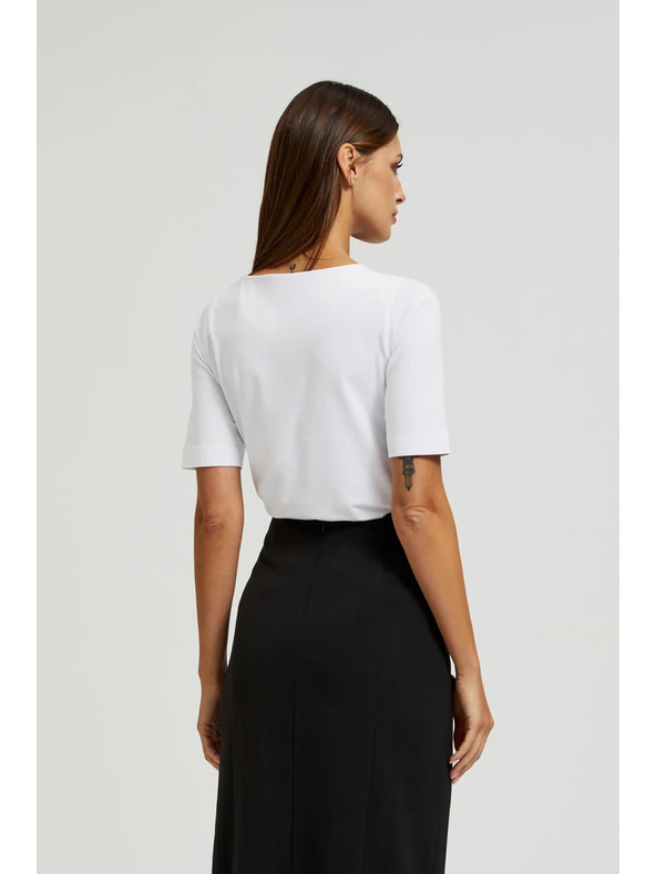 Moodo Belo osnovno majico s 3/4 rokavi